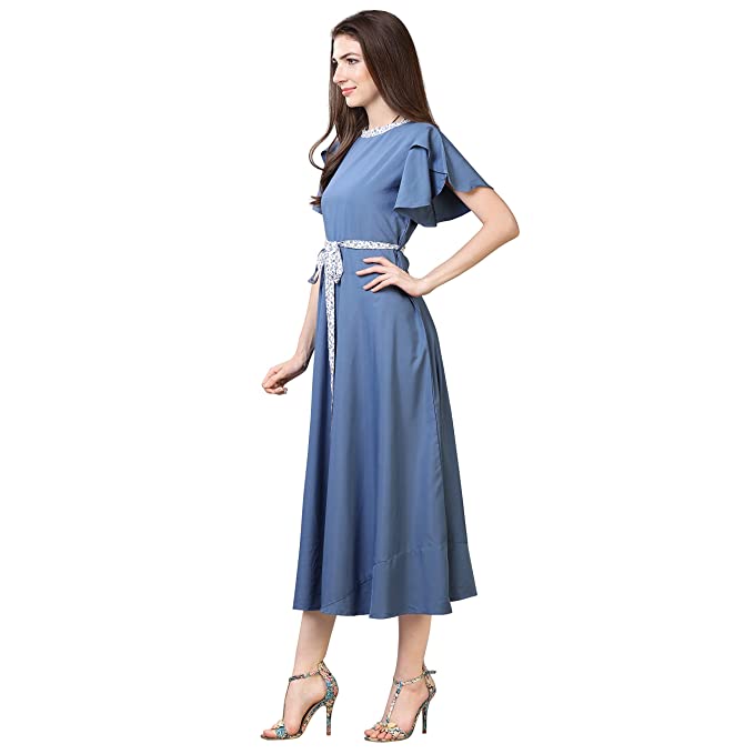 OOMPH! Women's Crepe A-Line Maxi Dress - Image 2