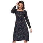 AND Floral Square Neck Viscose Women's Maxi Dress