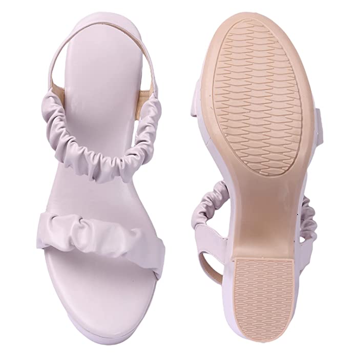 ZAPATOZ Women's/Girls Casual Pink Stylish Latest Party/Casual Heel Sandals - Image 5