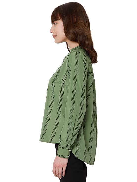 VERO MODA Printed Polyester V Neck Womens Top (S22VM10273678-P) - Image 3