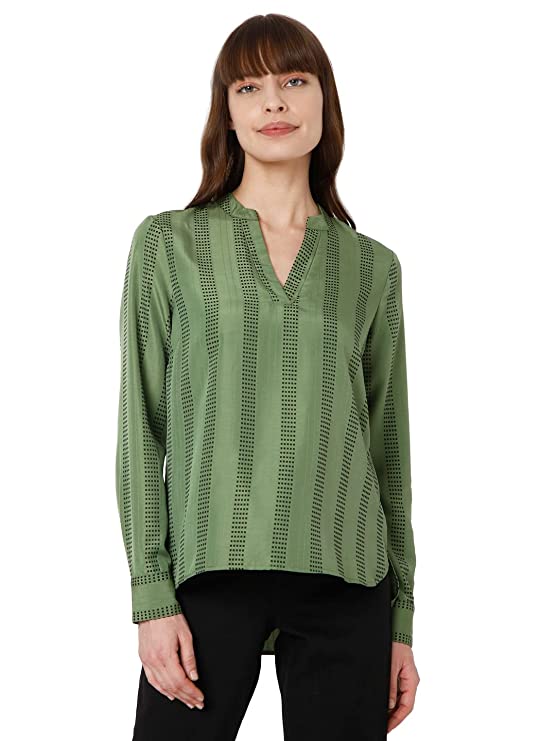 VERO MODA Printed Polyester V Neck Womens Top (S22VM10273678-P) - Image 2